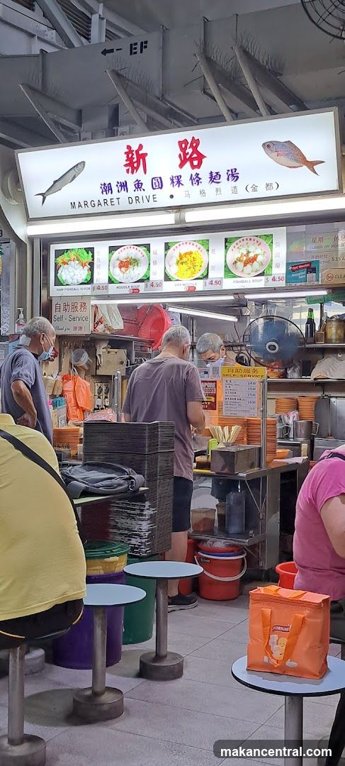 Food Stall with Menu and Customers