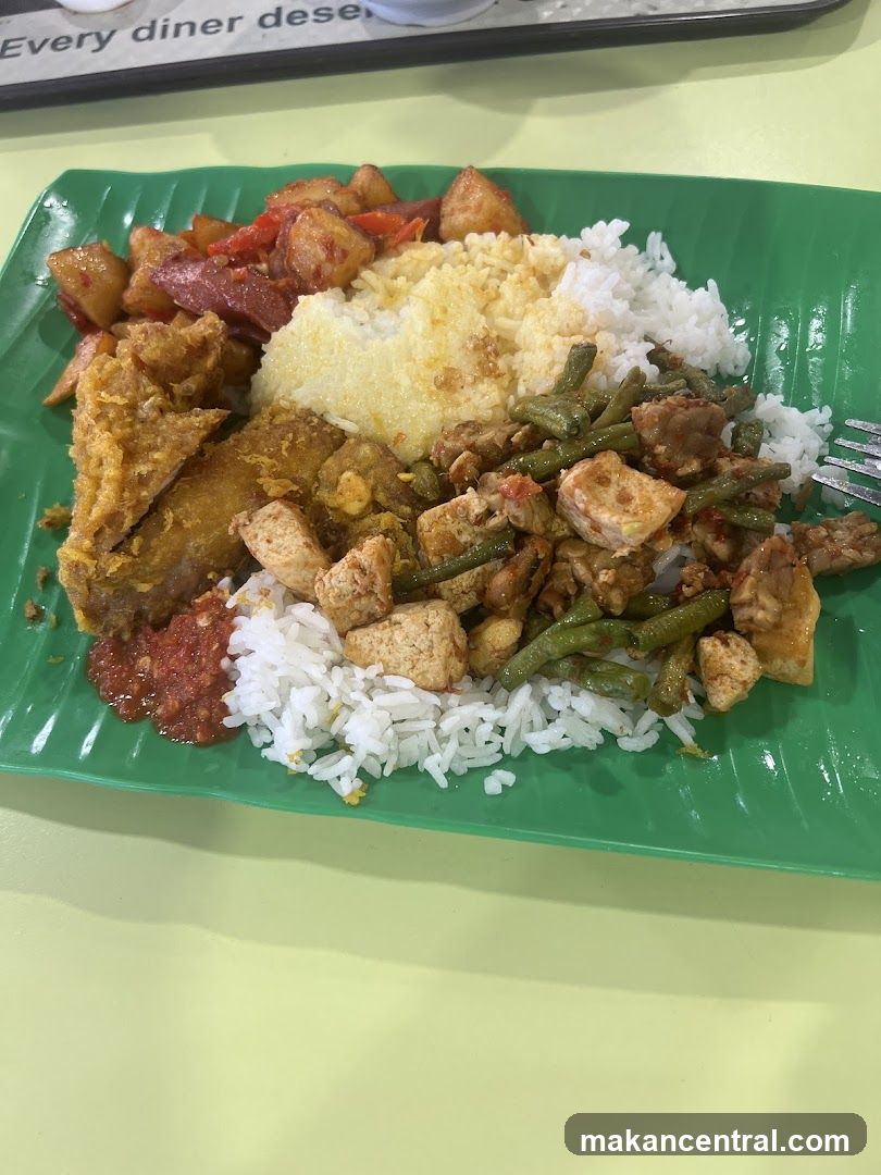 Nasi Lemak with Fried Chicken