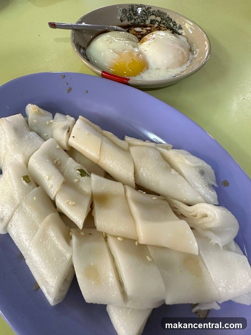 Steamed Rice Rolls and Soft-Boiled Eggs