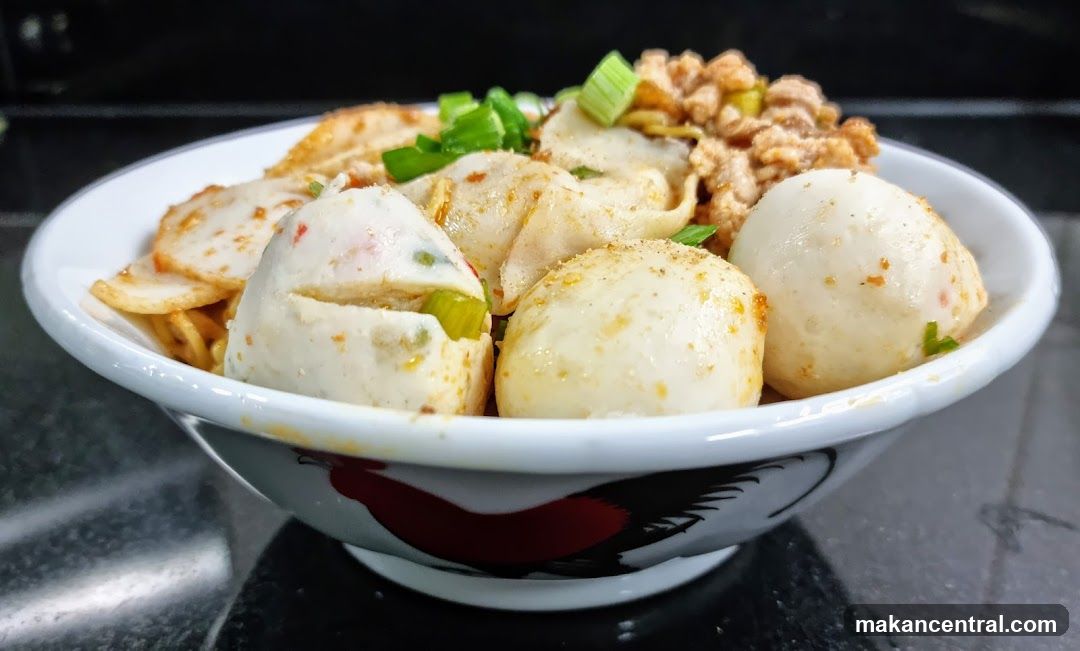 Bowl of Noodles with Fish Balls