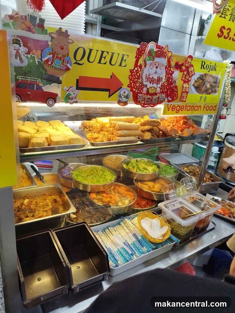 Food Stall with Christmas Decorations