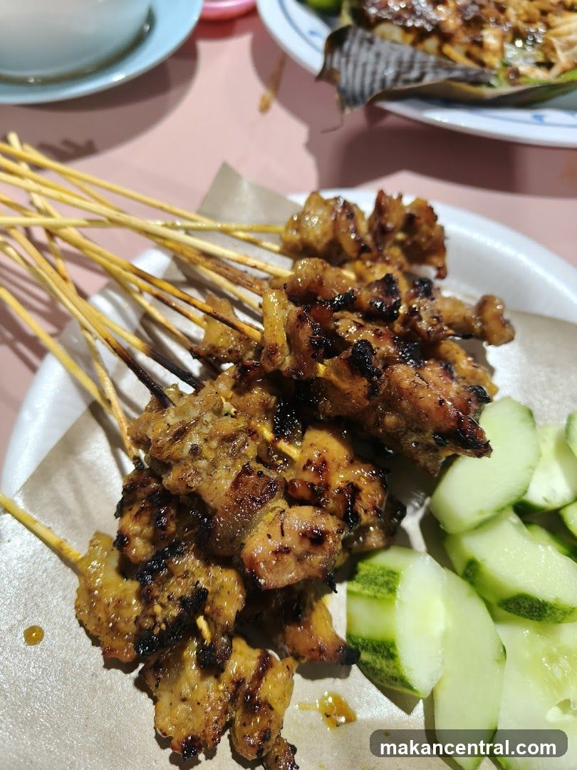 Grilled Satay Skewers with Cucumber Slices
