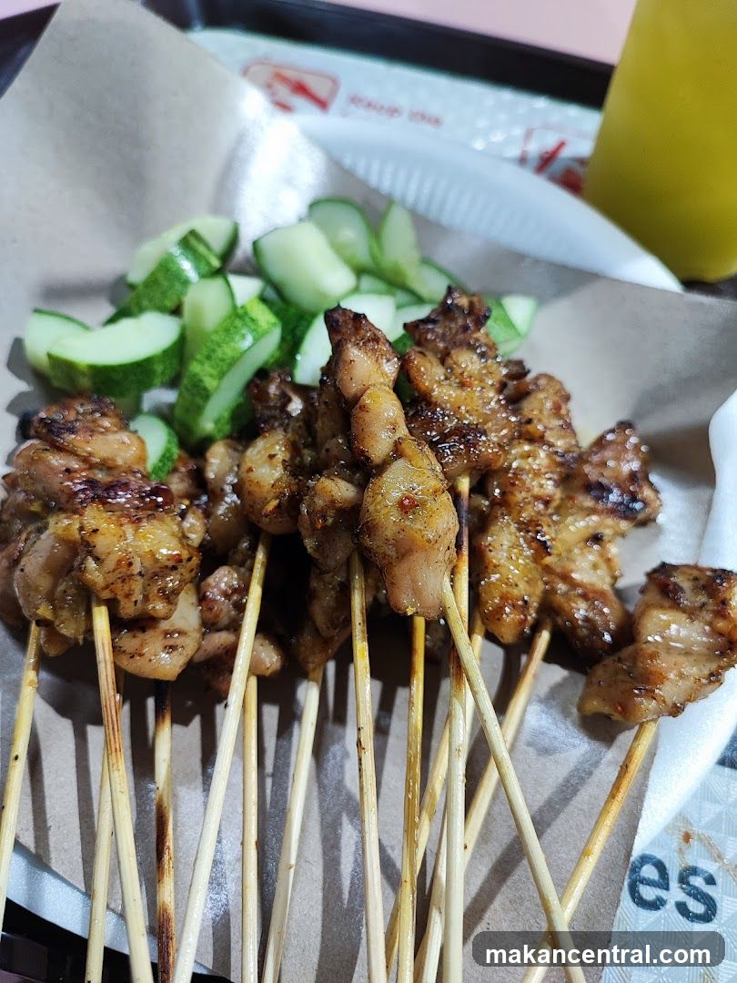 Chicken Satay with Cucumber Slices
