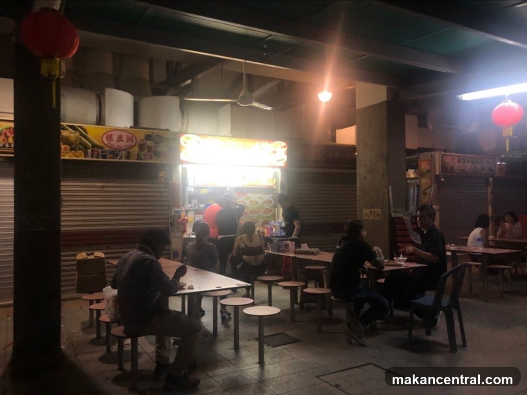 Outdoor Food Stalls at Night