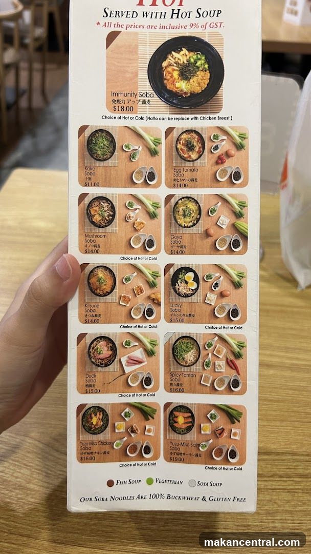 Soba Menu