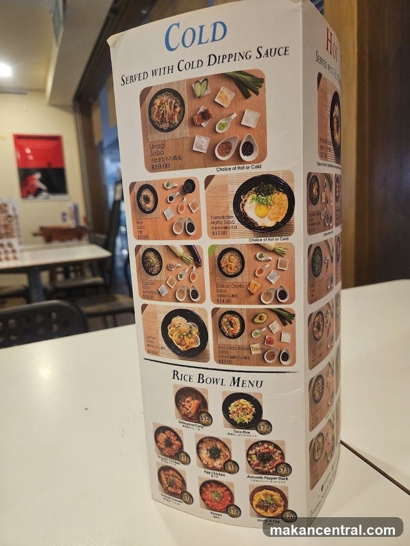 Cold and Hot Dishes Menu