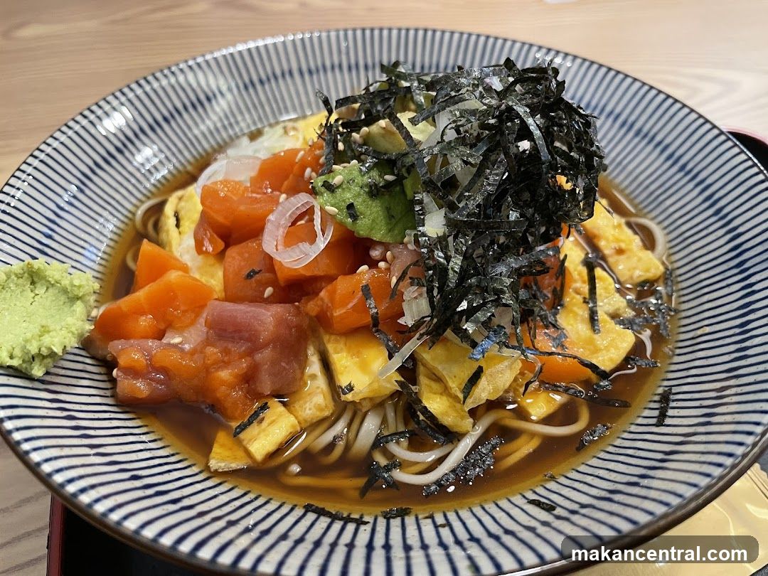 Soba Noodles with Salmon and Tuna