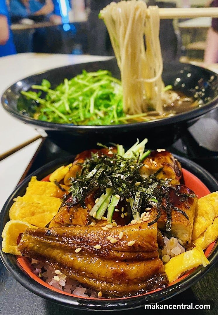 Unagi Donburi and Soba Noodles