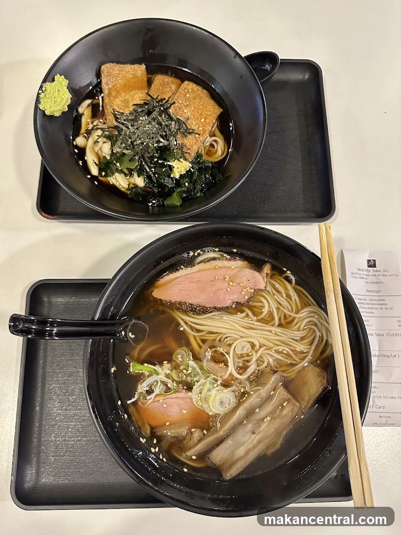 Two bowls of Japanese noodles