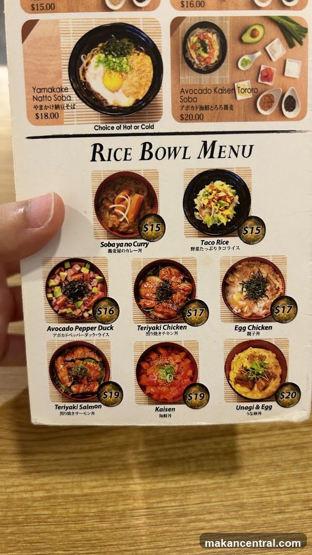 RICE BOWL MENU