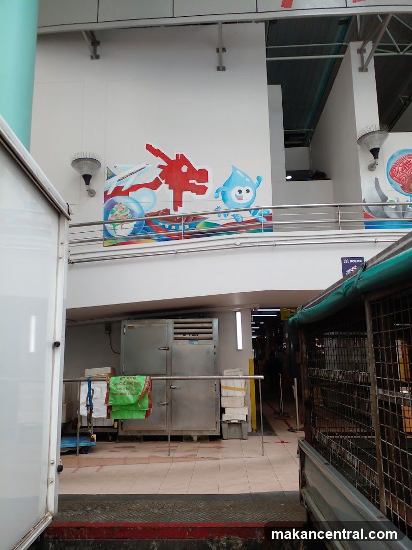 Marketplace interior with artwork and equipment