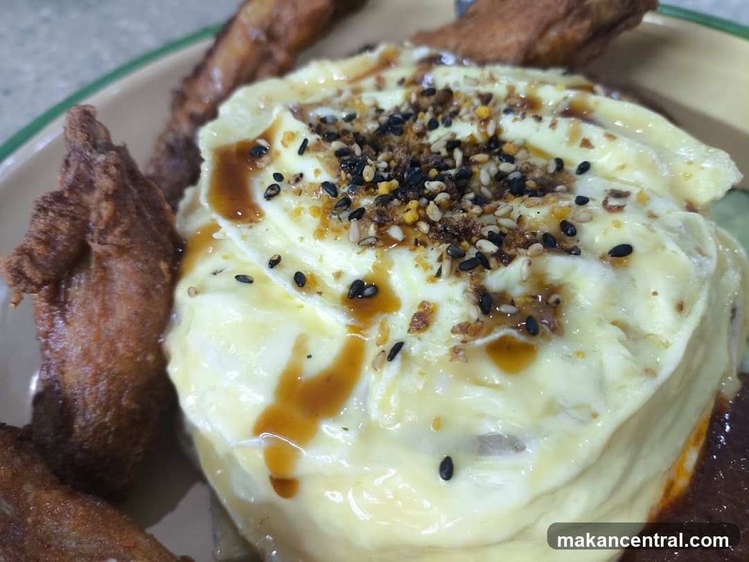 Omelet with Fried Chicken Wings