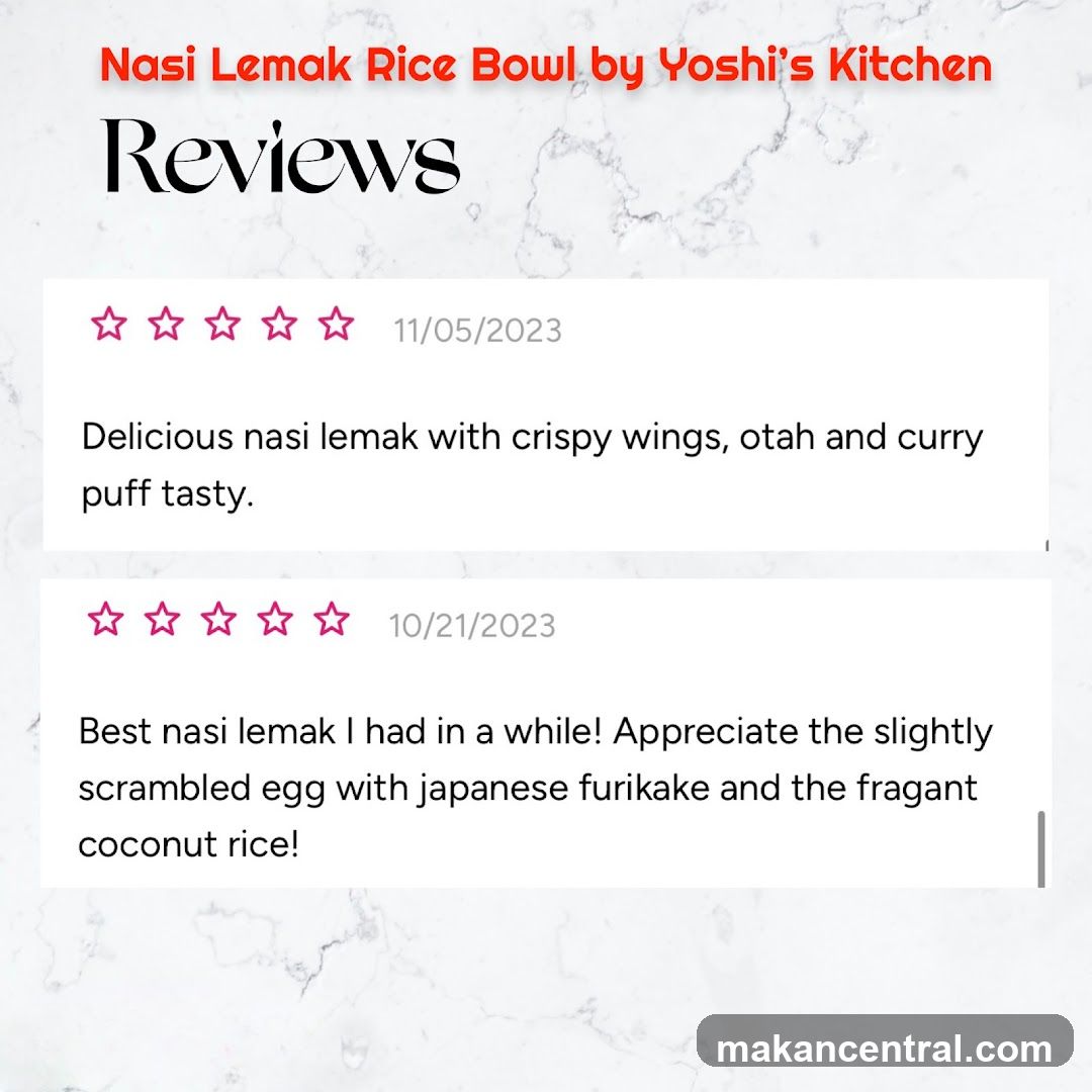 Nasi Lemak Rice Bowl by Yoshi's Kitchen Reviews