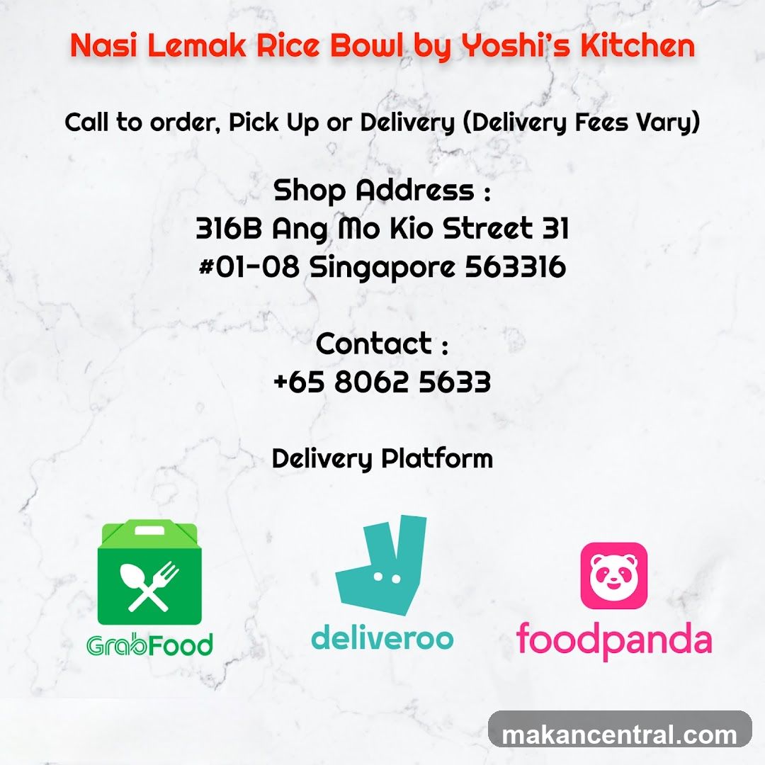 Nasi Lemak Rice Bowl by Yoshi's Kitchen Information