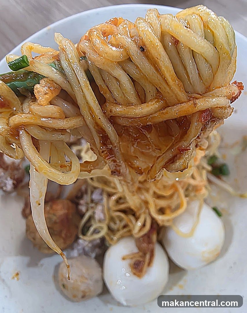 Noodles with Meatballs and Quail Eggs