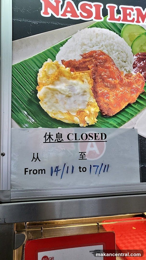 Nasi Lemak Closed Sign