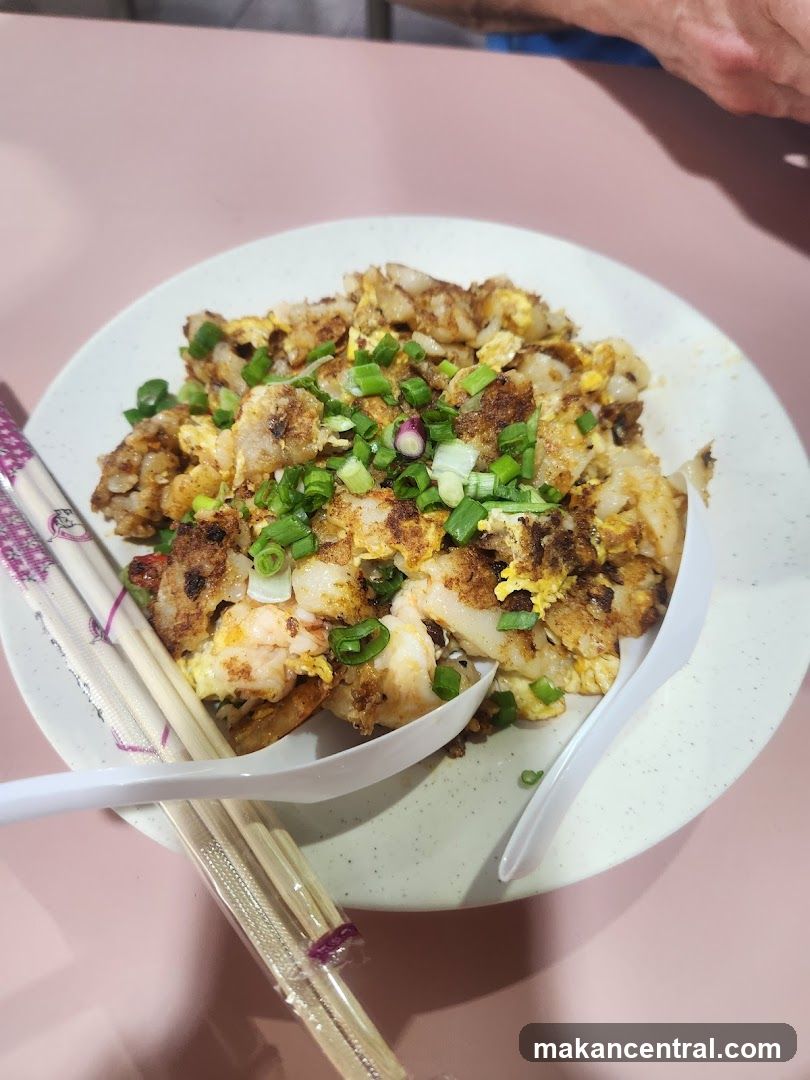 Fried Carrot Cake with Shrimp and Scallions