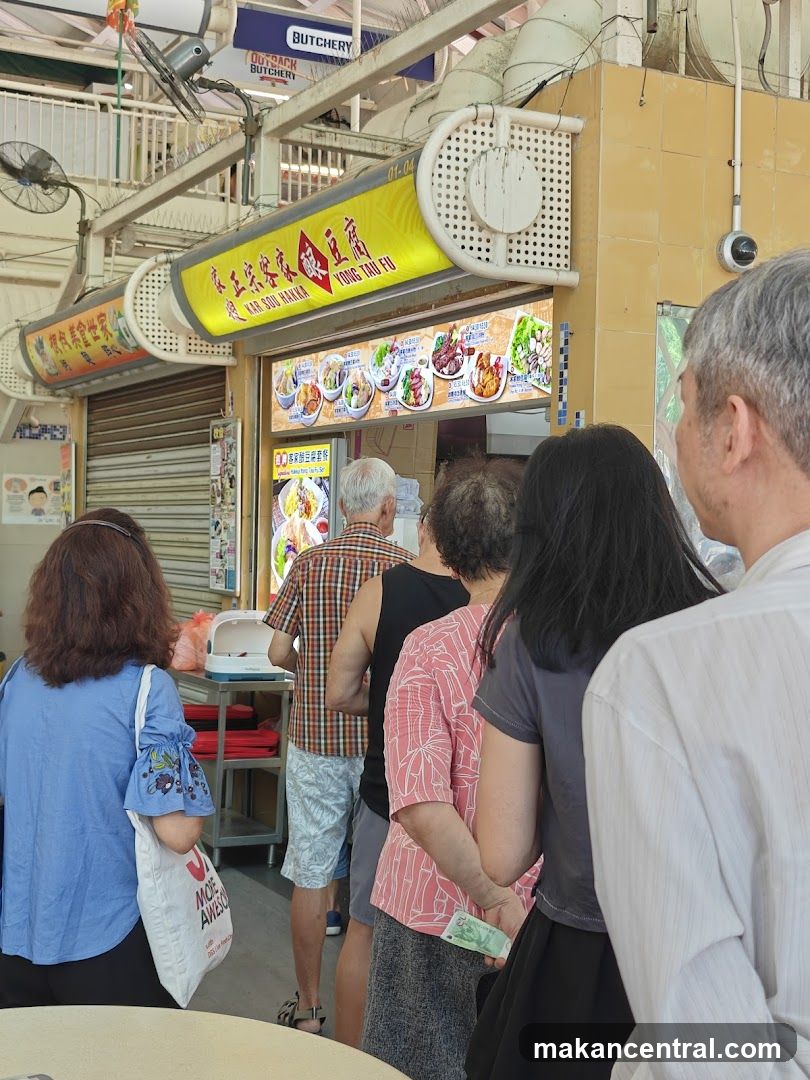 Food Stall with Menu and Customers
