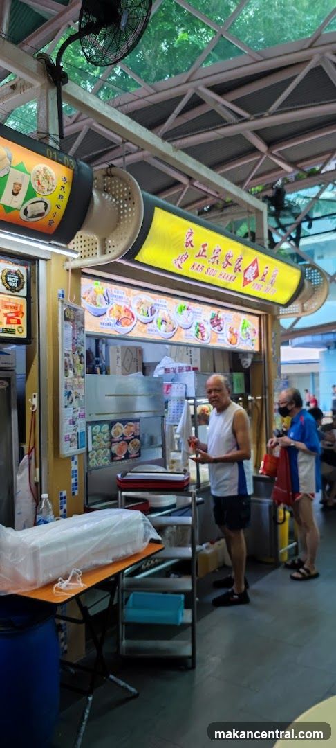 Food Stall with Menu and Customers