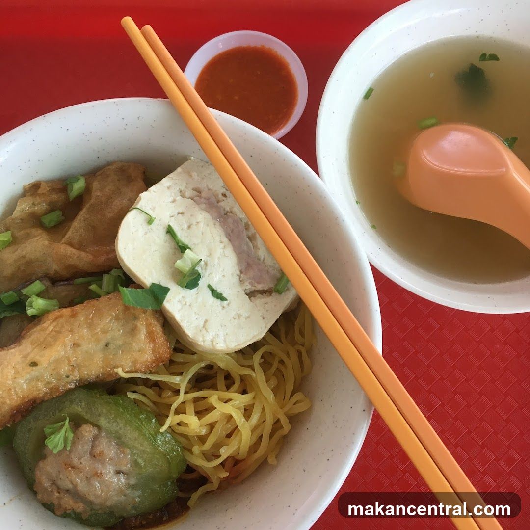 Noodles with Toppings and Soup