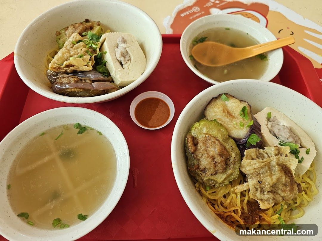 Stuffed Bitter Gourd and Eggplant Noodles