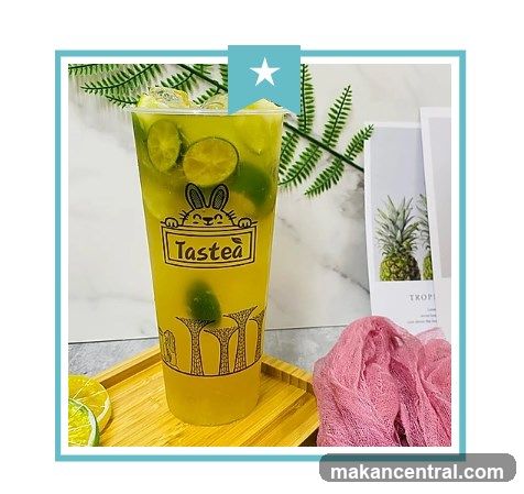 Lime drink with Tastea logo