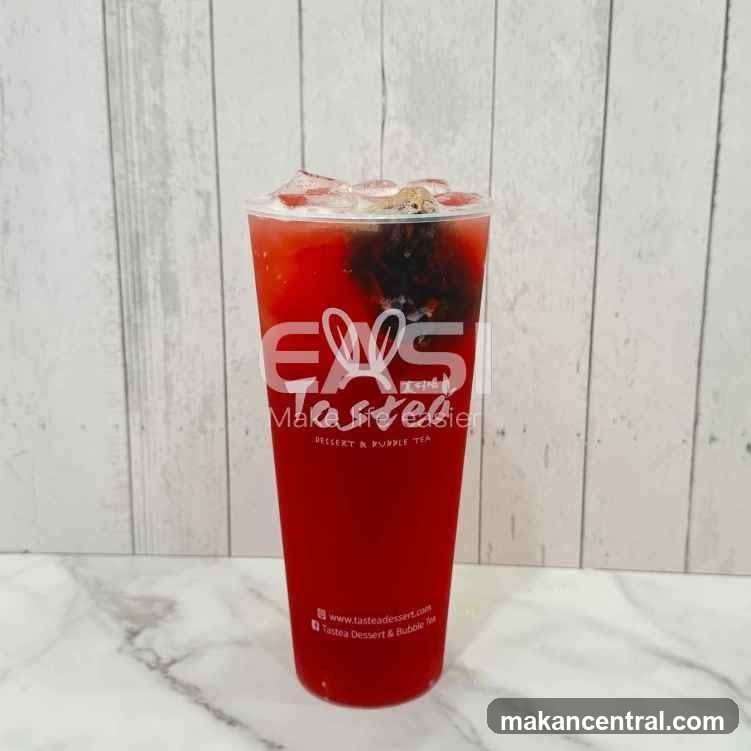 Red Drink with Dark Topping