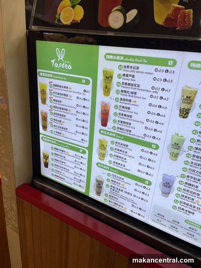 Tastea Dessert & Bubble Tea Menu