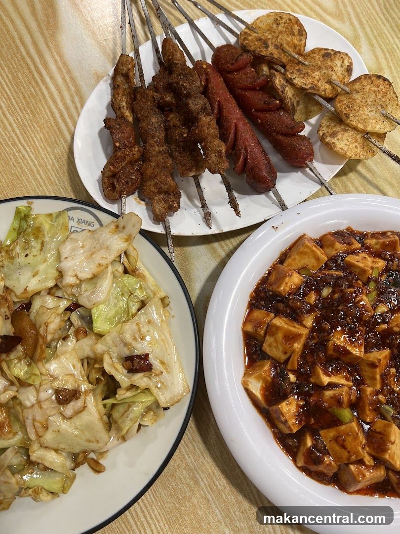 Assortment of Skewers and Dishes