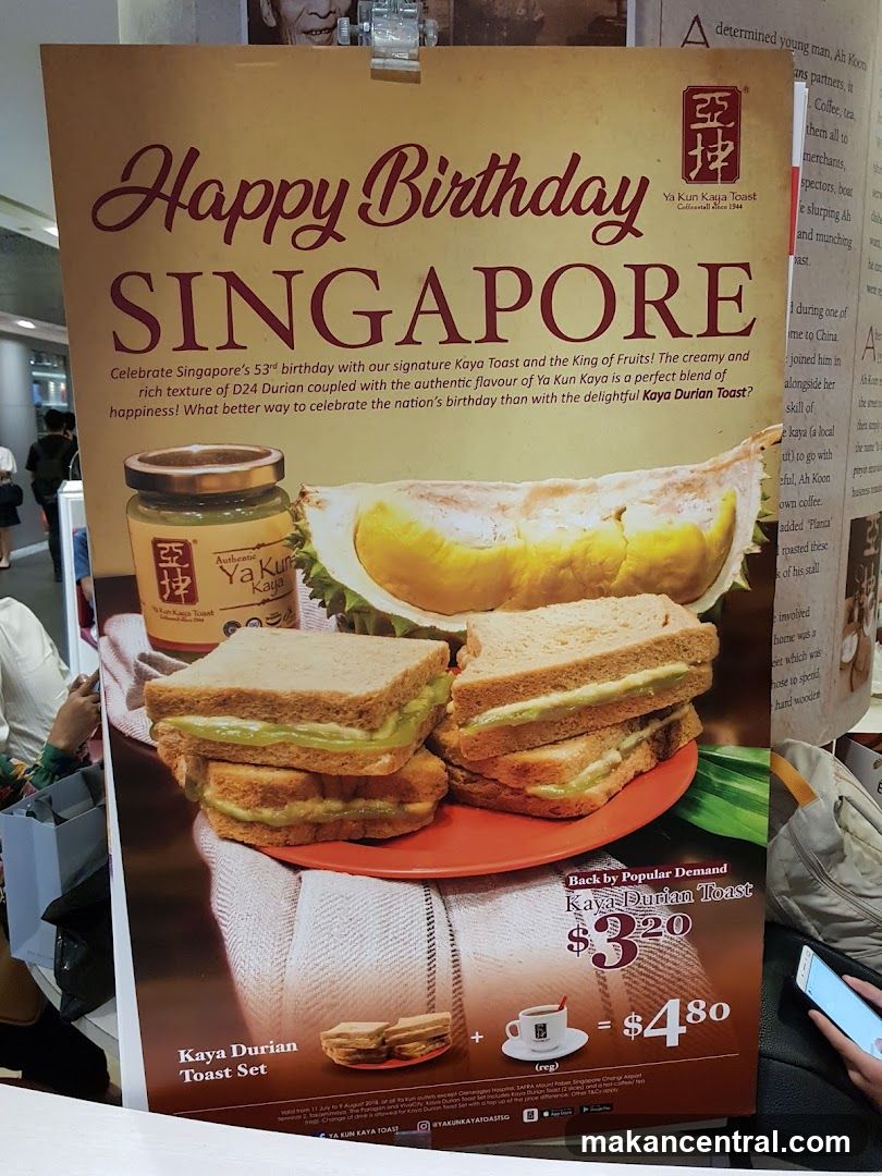 Happy Birthday Singapore Kaya Durian Toast Promotion