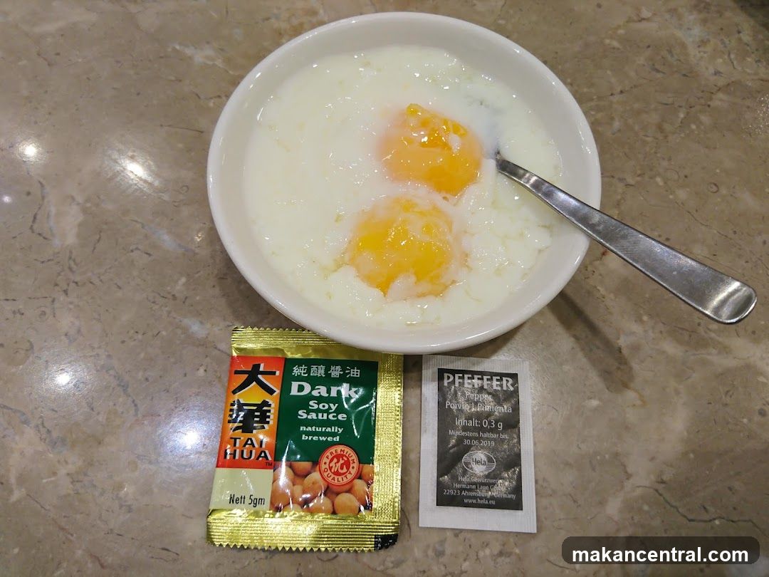 Soft-boiled eggs with soy sauce and pepper