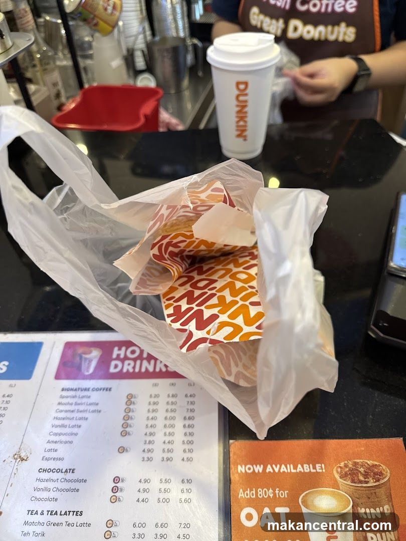 Dunkin' Donuts Bag and Menu