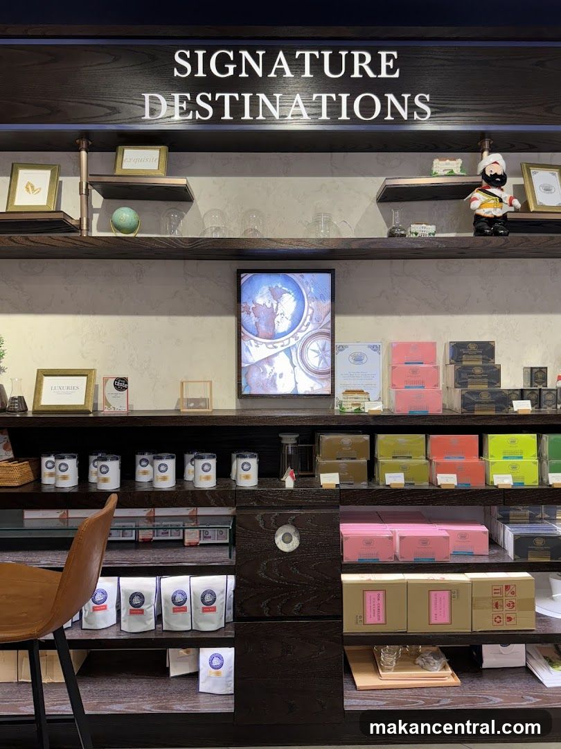 Display shelves with products