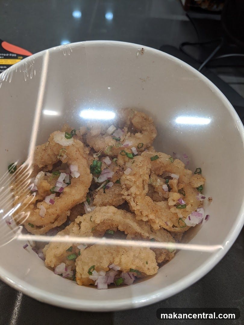 Fried Calamari with Onions and Chives