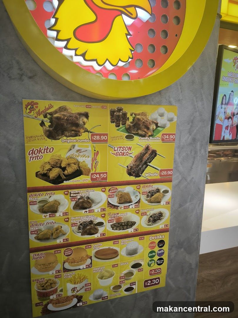 Andok's Menu