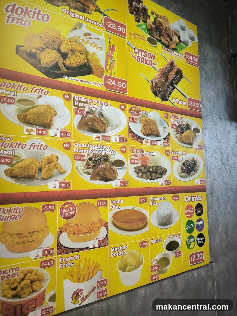 Andok's Menu