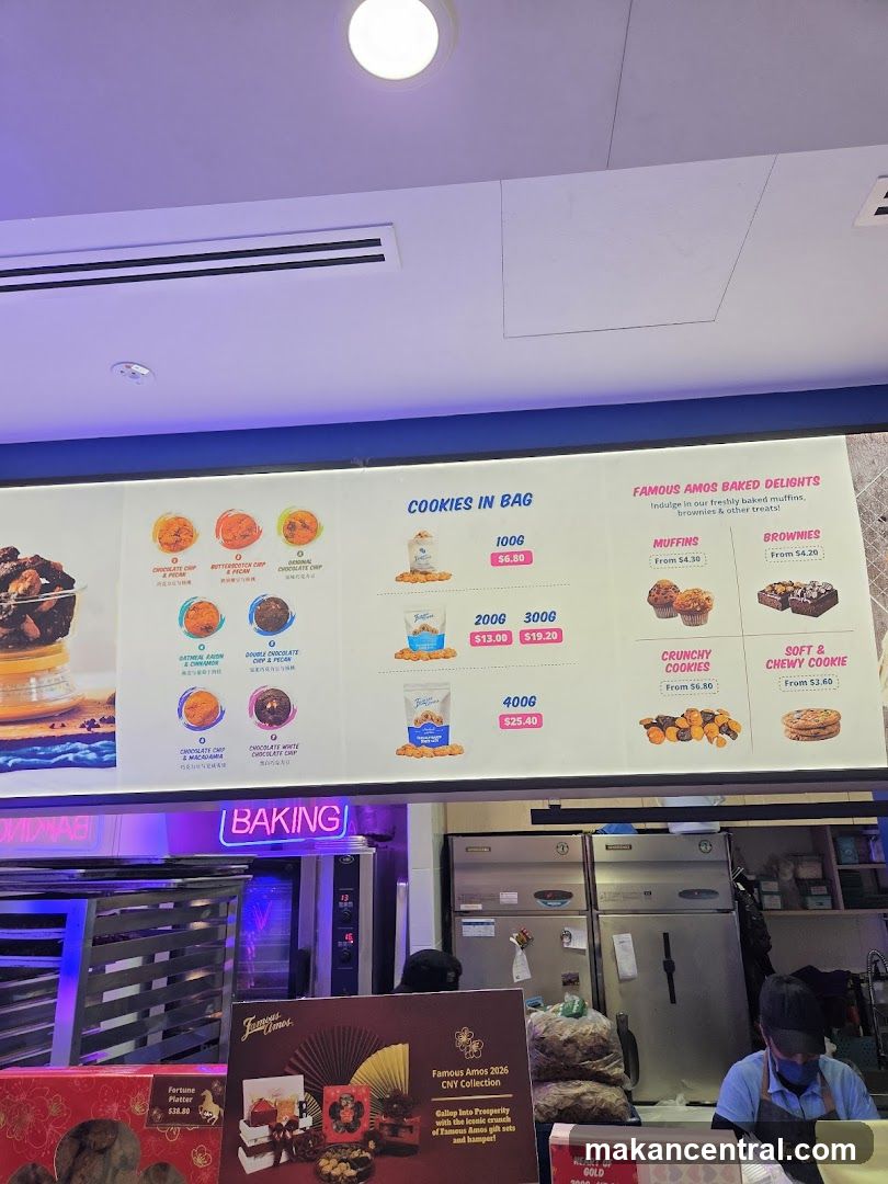 Famous Amos Menu and Products