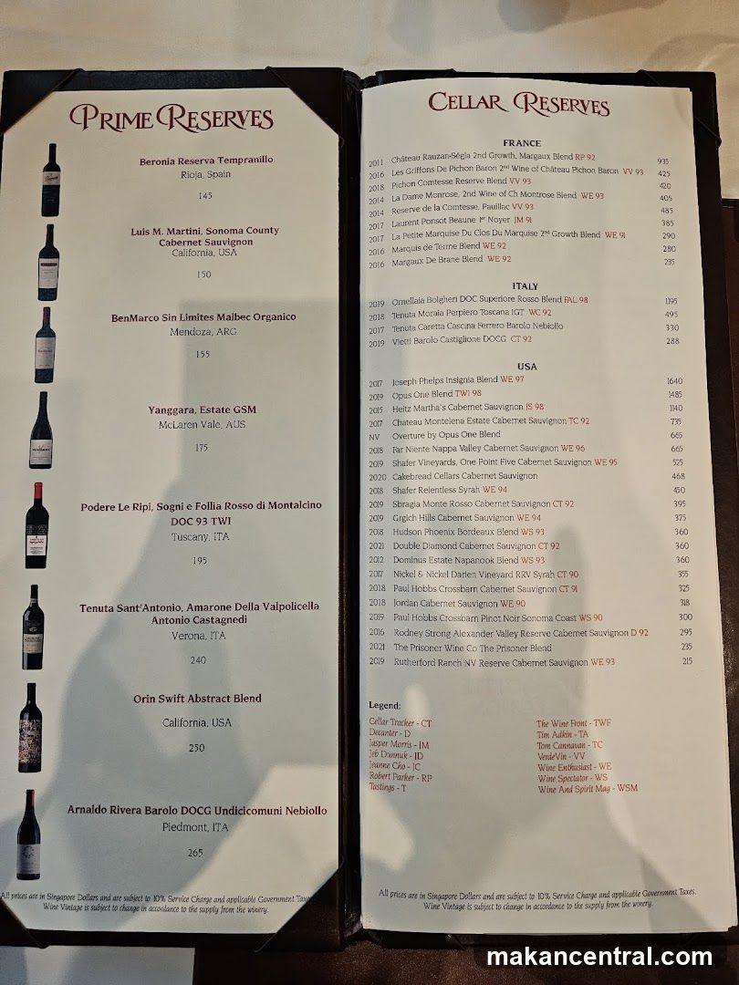 Wine Menu