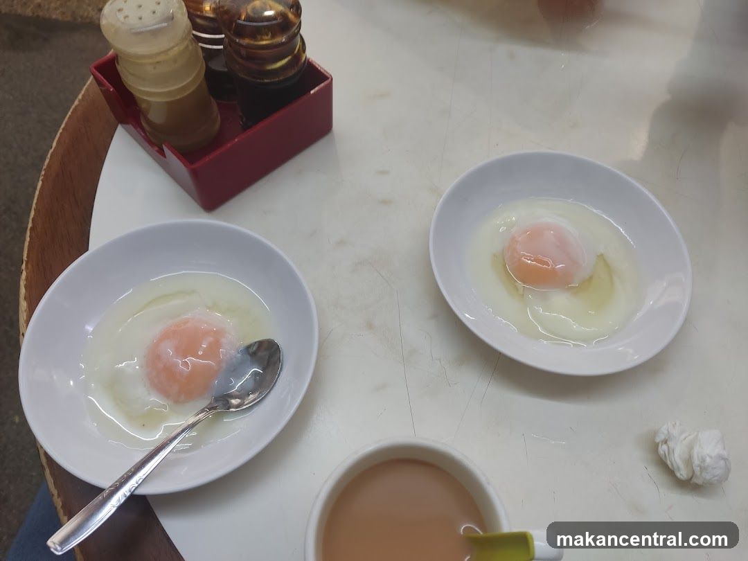 Soft-boiled eggs and coffee