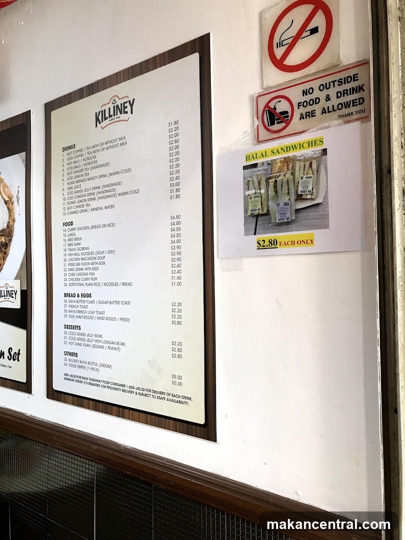 Killiney Menu