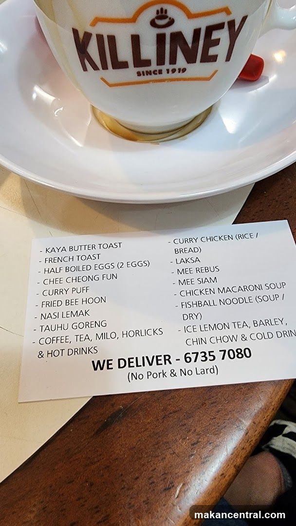 Killiney Menu