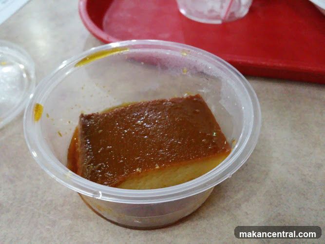 Flan in a plastic container