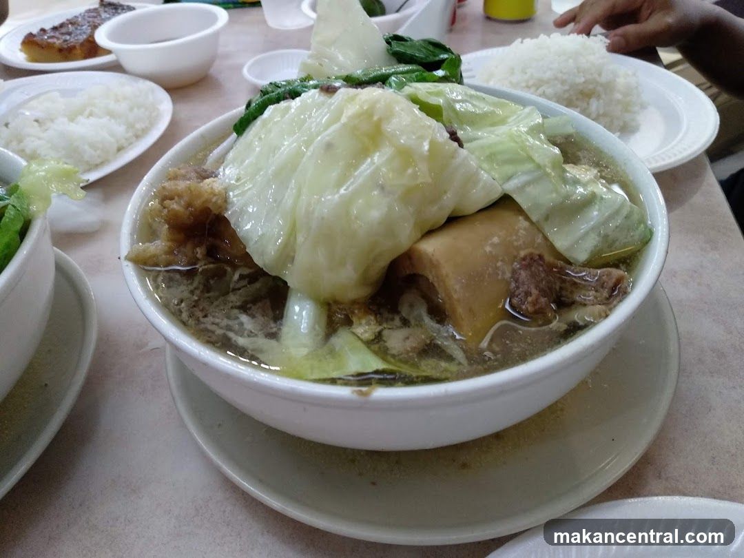 Bowl of Soup with Cabbage and Meat