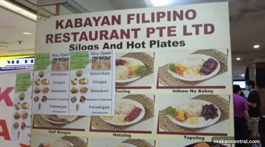 Kabayan Filipino Restaurant Pte Ltd Menu