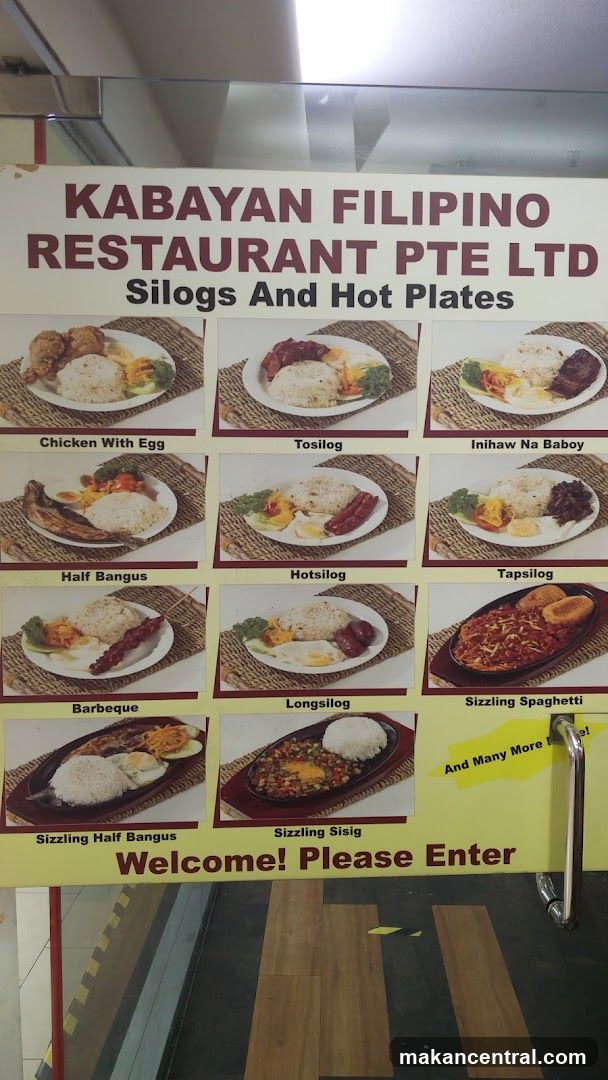 Kabayan Filipino Restaurant Menu