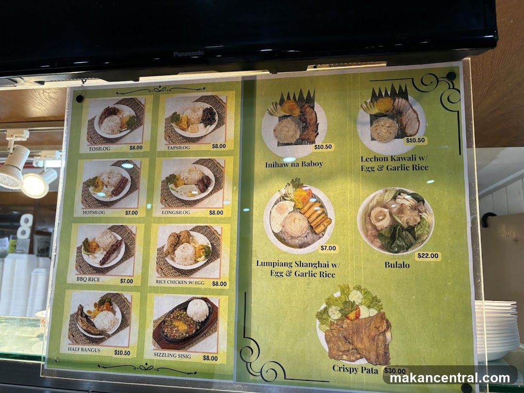 Filipino Food Menu