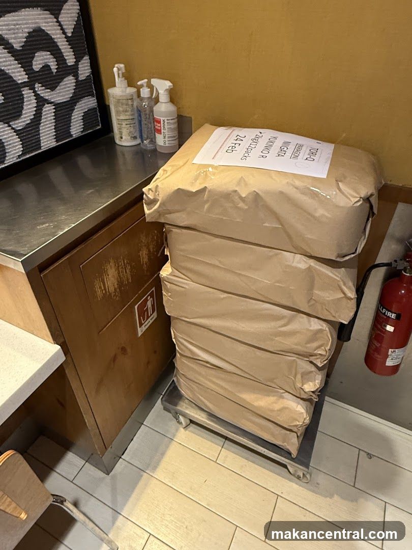 Stacked Packages and Fire Extinguisher