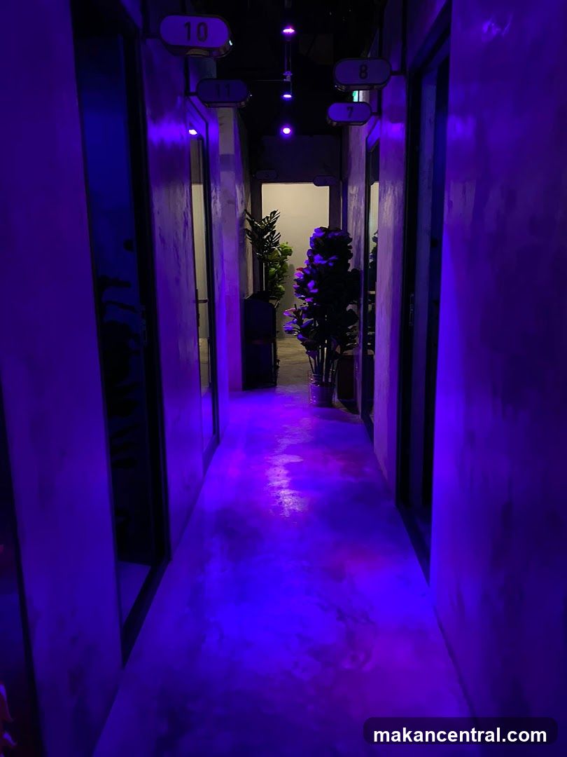 Hallway with numbered doors
