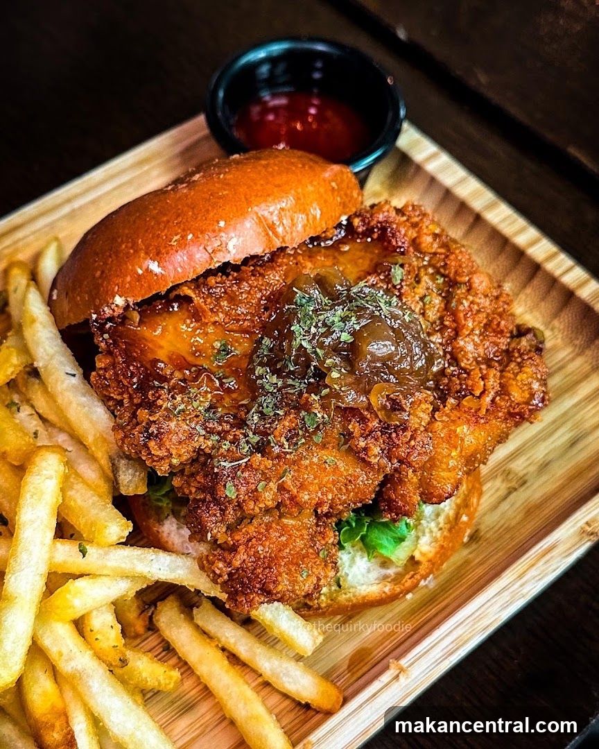Crispy Fried Chicken Burger with Fries