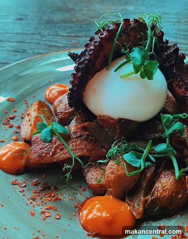 Octopus with Potatoes and Egg